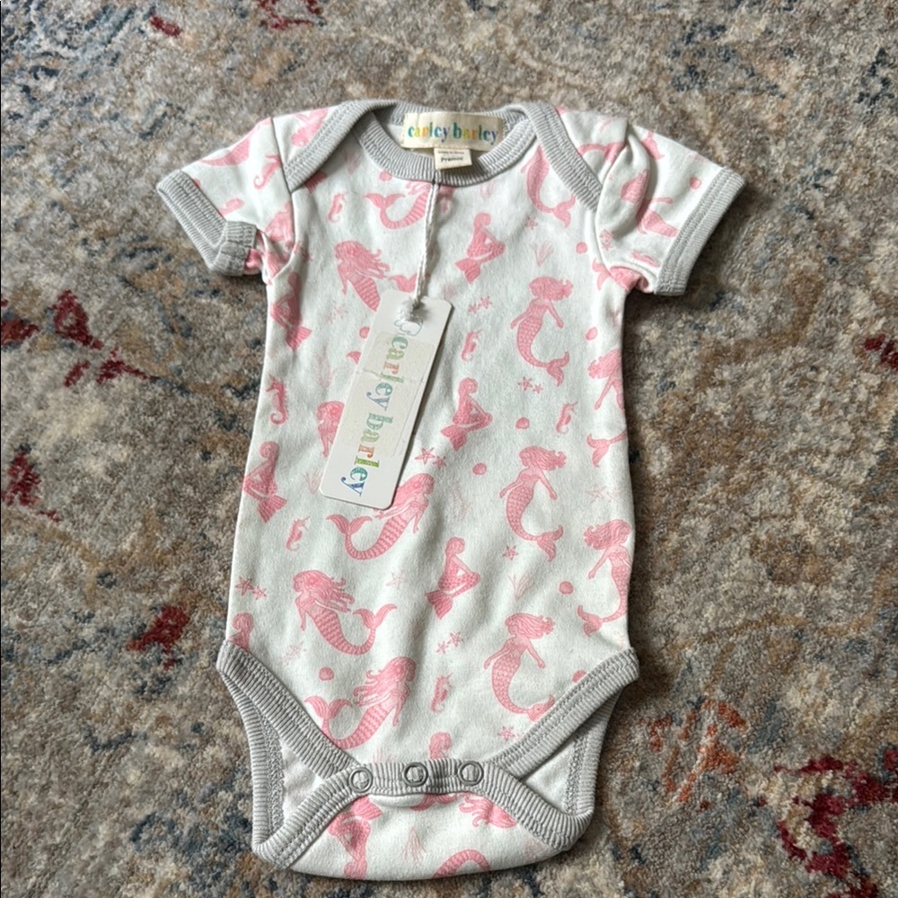 Caden Lane Pink Mermaid Premie Baby Onesie